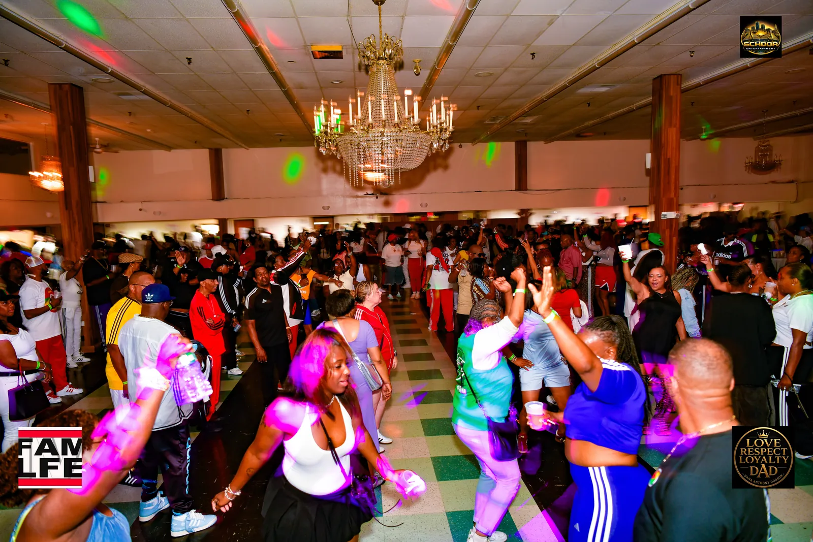 A packed SCHDOR dance floor, hands in the air
